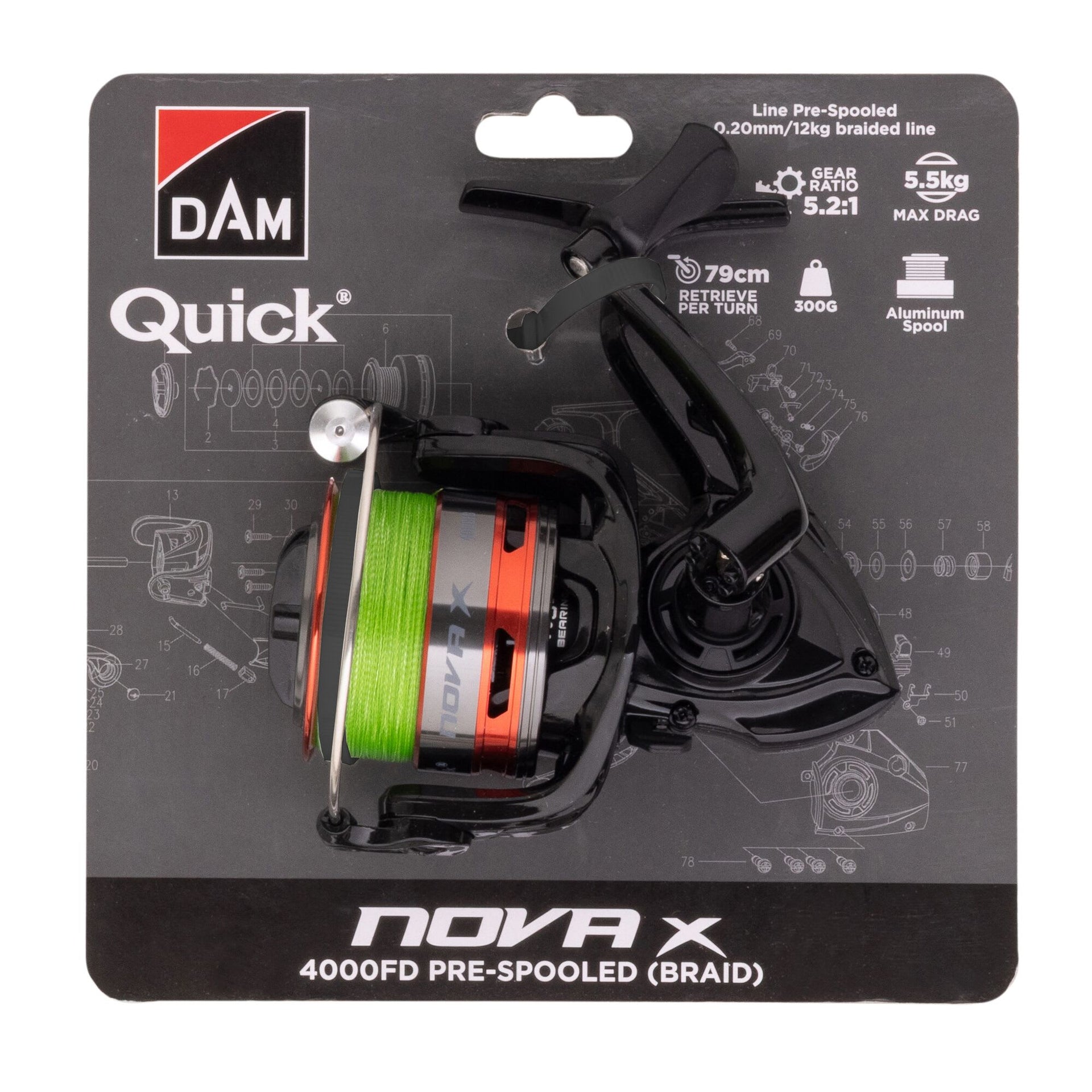 DAM Quick NOVA X FD with Braided Line Card