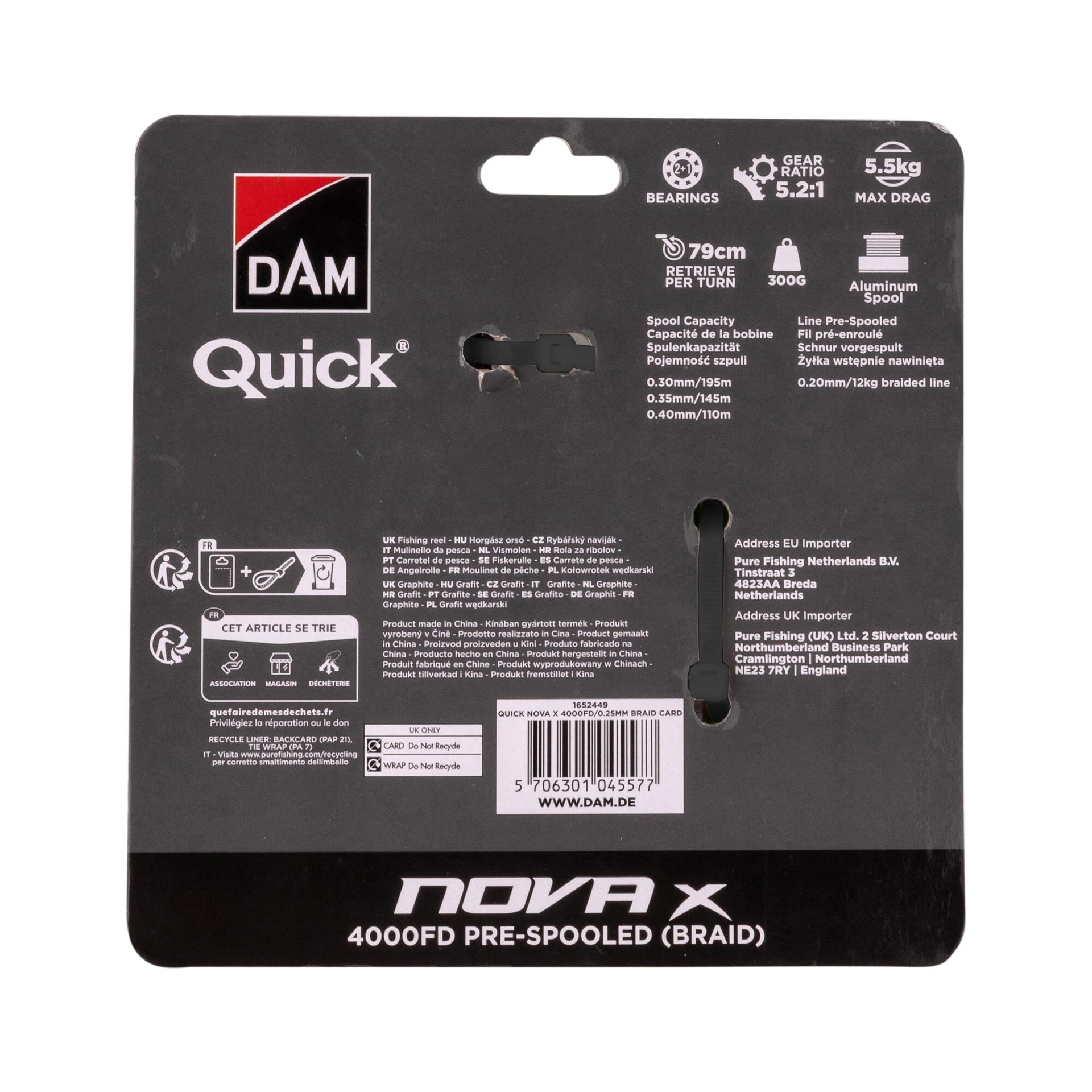 DAM Quick NOVA X FD with Braided Line Card